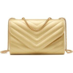 ⚡ Women's Gold Stylish Evening Clutch Chain Shoulder Strap Crossbody Bag
